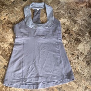 Lululemon fitted tank, purple & gray, size 6 GUC